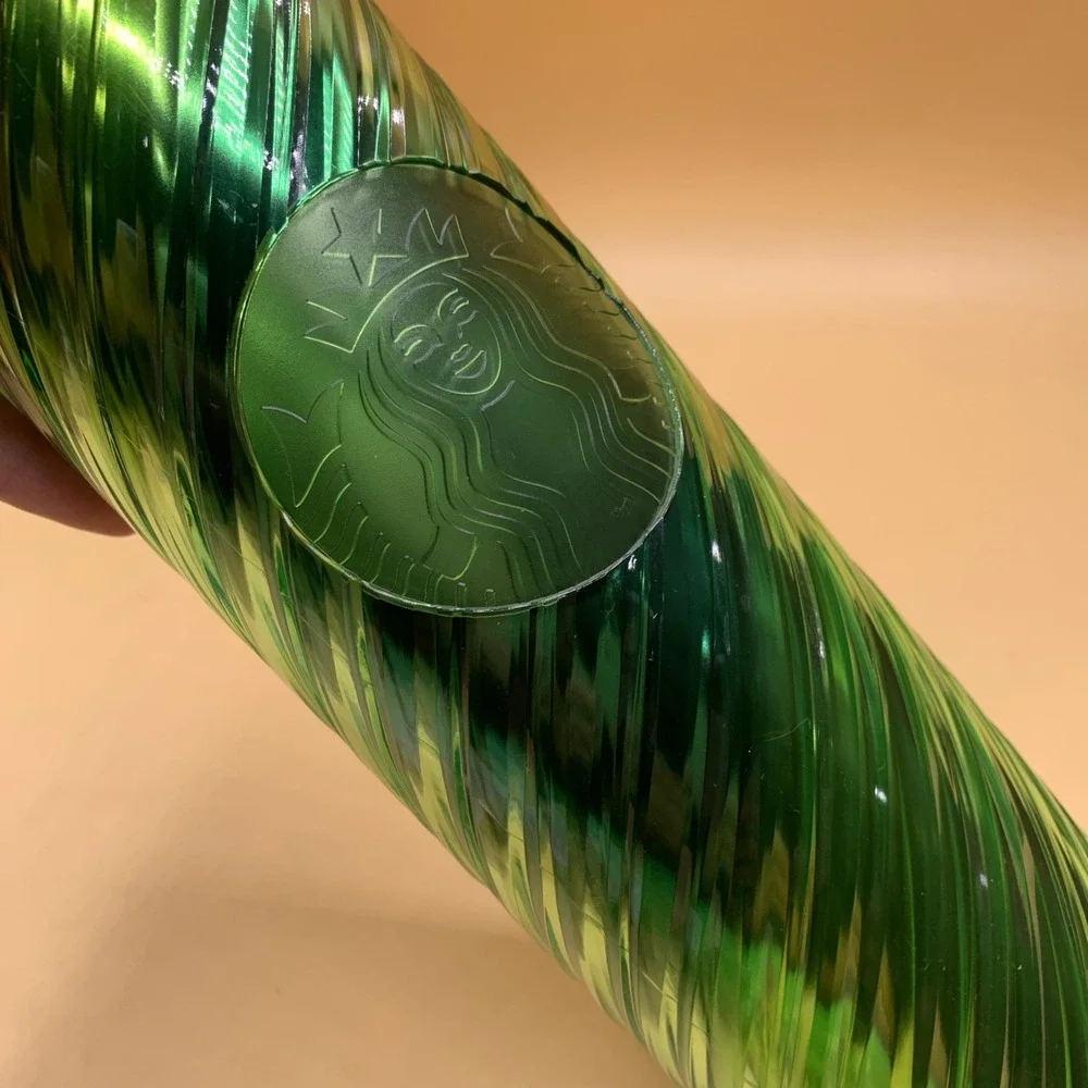 STARBUCKS 2022 Holiday Green Swirl 16 oz. Hot Beverage Tumbler Travel Cup NEW